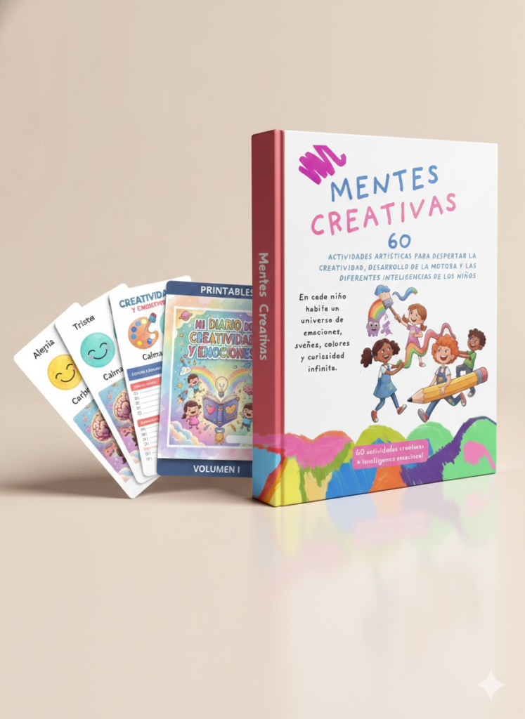 Mockup del Ebook Mentes Creativas con Flashcards